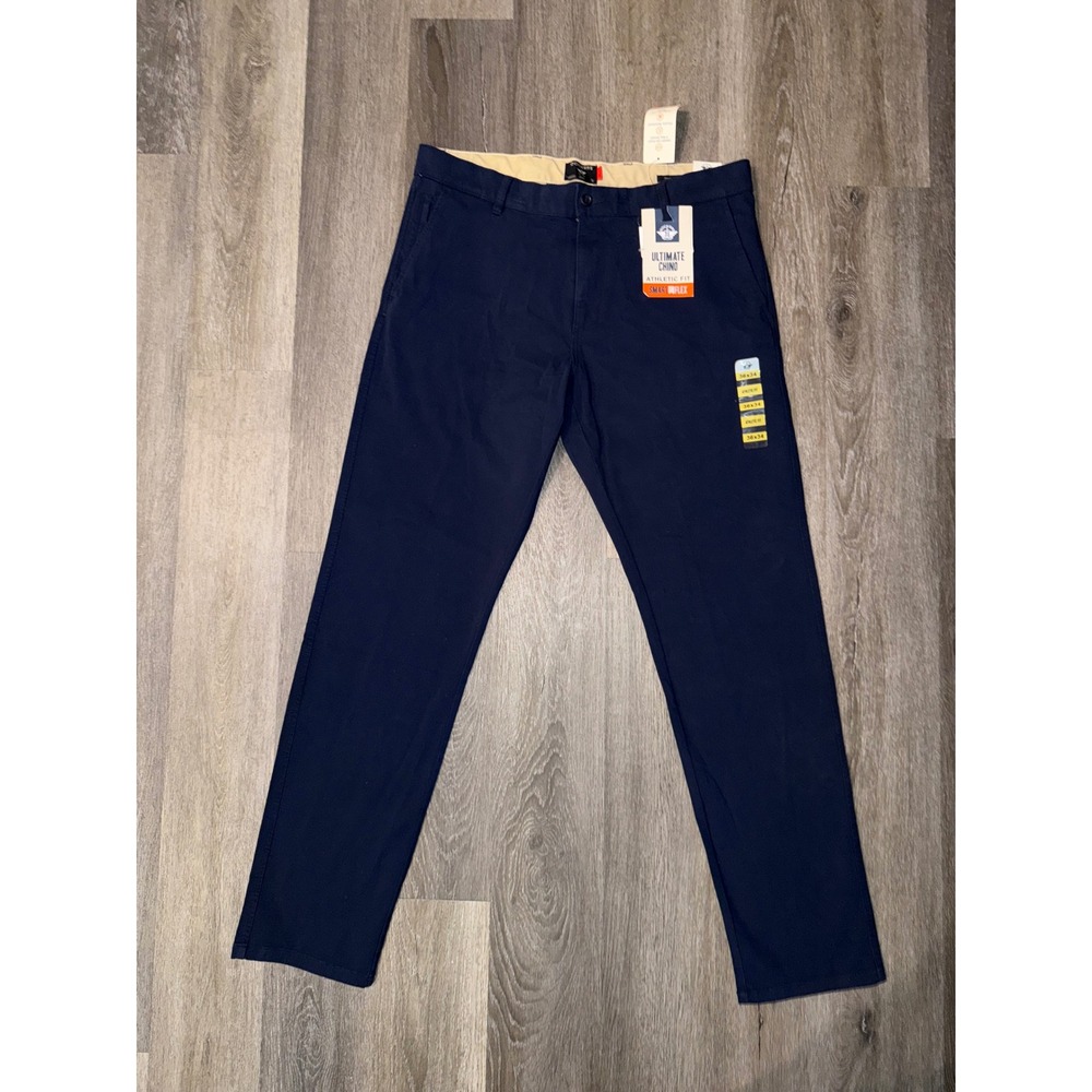 Dockers Ultimate Chino Athletic Fit Navy Blue Pants 36x34 Smart 360 Flex NEW